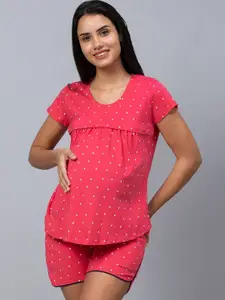 AV2 Women Printed Maternity Pure Cotton Night suit