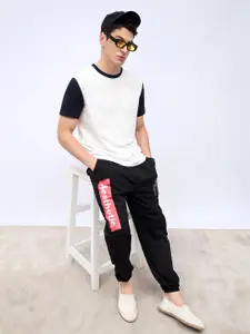 Styli Men Oversized Varsity Printed Elasticated Hem Joggers