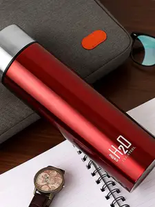 Cello H2O Red Set Of 2 Stainless Steel Water Bottles 1 ltr Each