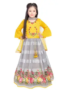 BETTY Girls Embroidered Ready to Wear Lehenga & Blouse With Dupatta