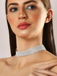 Rubans Voguish Women Silver-Plated Choker Necklace