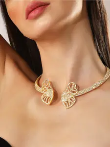 Rubans Voguish Copper Gold-Plated Necklace