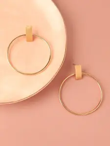 SOHI Women Gold Plated Circular Drop Earrings