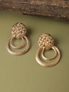 SOHI Women Gold Plated Circular Drop Earrings