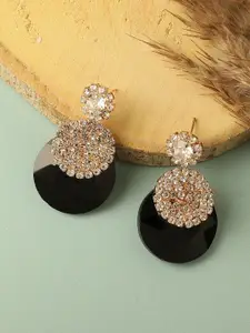 SOHI Gold Plated Circular Drop Earrings