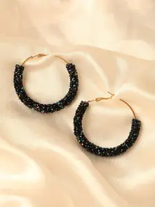 SOHI Gold-Plated Circular Hoop Earrings