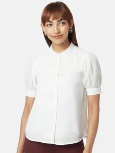 Annabelle by Pantaloons Women Solid Puff Sleeves Casual Shirt