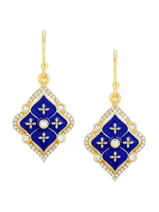 GIVA Gold Plated Contemporary Drop Earrings