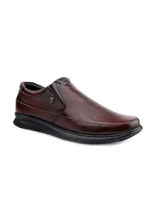 bacca bucci Men Textured Leather Formal Slip-On Shoes