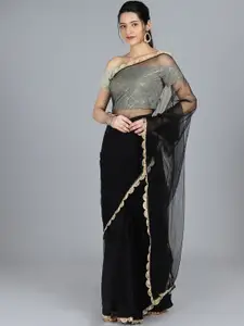 Ethnovog Embellished Off-Shoulder Saree Blouse