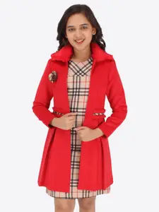 CUTECUMBER Checked Dress Comes With Full Sleeves Jacket
