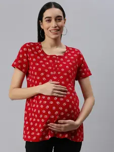 Nejo Printed Cotton Maternity Top