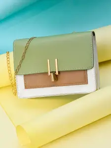 HAUTE SAUCE by  Campus Sutra HAUTE SAUCE by Campus Sutra Colourblocked PU Structured Satchel