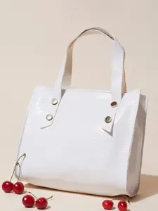 HAUTE SAUCE by  Campus Sutra HAUTE SAUCE by Campus Sutra White PU Structured Satchel