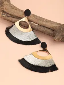 SOHI Gold Plated Contemporary Drop Earrings