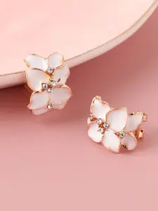 SOHI Women Gold Plated Floral Studs Earrings