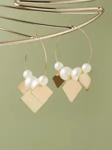 SOHI Gold Plated Contemporary Drop Earrings