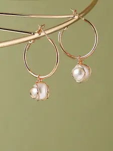 SOHI Gold Plated Contemporary Hoop Earrings