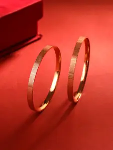 Yellow Chimes Set Of 2 Rose Gold-Plated Bangles