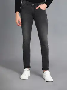 Urbano Fashion Men Skinny Fit Low Distress Light Fade Stretchable Cotton Jeans