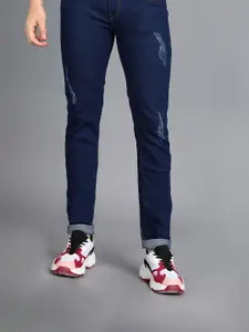 Urbano Fashion Men Slim Fit Mildly Cotton Distressed Stretchable Jeans