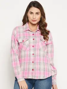 Bitterlime Women Relaxed Checked Casual Shirt
