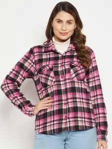 Bitterlime Women Cotton Relaxed Tartan Checks Checked Casual Shirt