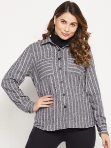 Bitterlime Women Striped Cotton Casual Shirt