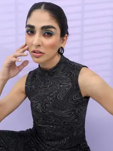 Tokyo Talkies Jacquard Crop Top