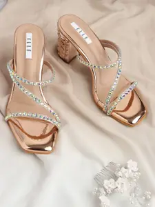 ELLE Embellished Block Heels