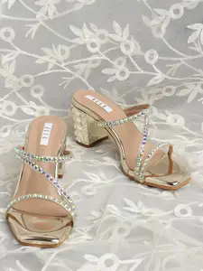 ELLE Embellished Block Heels