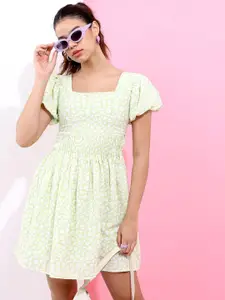 Tokyo Talkies Puff Sleeve Floral Dress