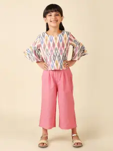 Fabindia Girls Printed Pure Cotton Top with Trousers