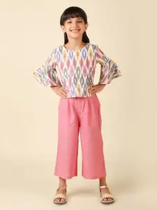 Fabindia Girls Printed Top with Trousers