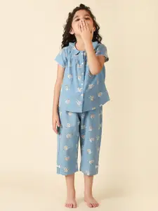 Fabindia Girls Printed Pure Cotton Top with Pyjamas