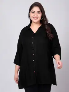 Indietoga Plus Size Longline Casual Shirt