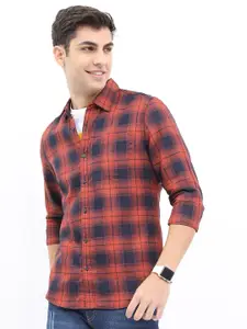 HIGHLANDER Men Slim Fit Checked Casual Shirt