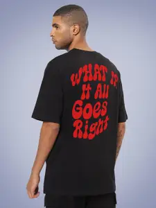 Mad Over Print Men Printed Drop-Shoulder Sleeves Oversized Cotton T-shirt