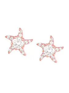 GIVA Rose Gold-Plated Contemporary Studs Earrings