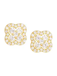 GIVA GIVA Gold-Plated Contemporary Studs Earrings