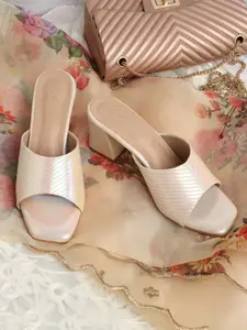 ICONICS Striped Party Block Heels