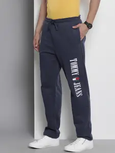Tommy Hilfiger Men Sustainable Pure Cotton Brand Logo Embroidered Track Pants