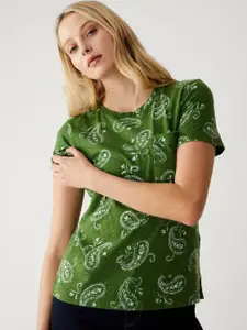 Marks & Spencer Women Printed Cotton T-shirt