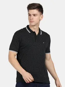 t-base Men Printed Polo Collar Cotton T-shirt