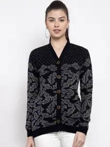 Kalt Women Floral Printed Acrylic Pullover