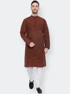 Latest Chikan Garments Band Collar Regular Fit Cotton Kurta