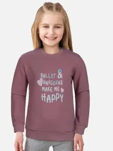 Gini and Jony Girls Printed Fleece Sweatshirt