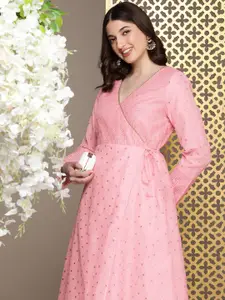 House of Pataudi Sequinned Embellished Angrakha Jashn Kurta