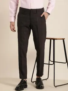 INVICTUS Men Checked Slim Fit Smart Casual Trousers