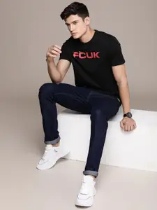 FCUK Graphic Typography Printed Pure Cotton T-shirt